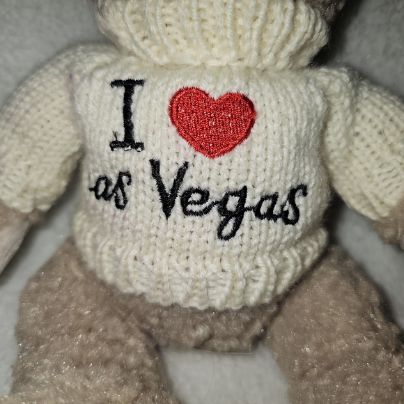 Unipak Designs Collectible Bear 10" Plush  I Love Las Vegas Sweater 2015 Beige - Picture 4 of 10